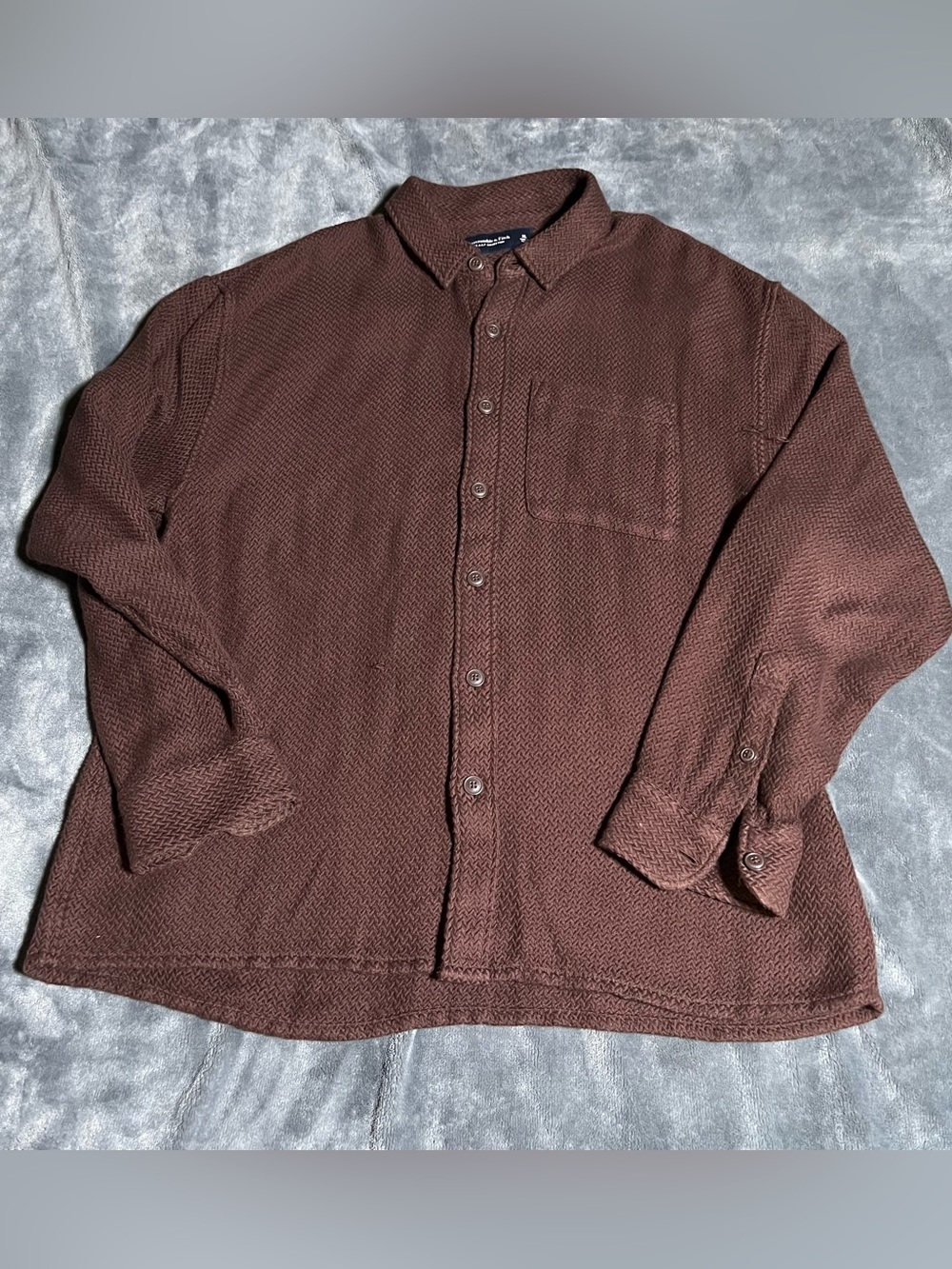 Abercrombie & Fitch Knitted Texture Brown Men’s Soft A&F Collection Flannel XL